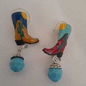 Lunch at the Ritz Cowboy Boot Earrings